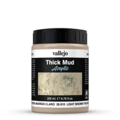 Vallejo Acrylic Weathering Effects 200ml Light Brown Thick Mud