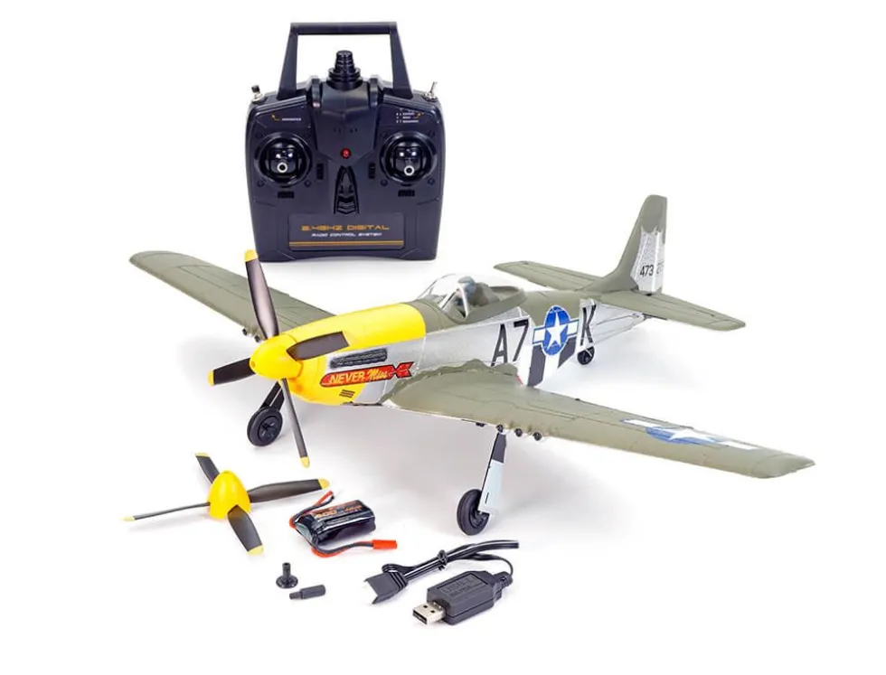 Volantex P-51D Mustang, Green, 4CH, 500MM, Brushless With Gyro, RTF RC Plane