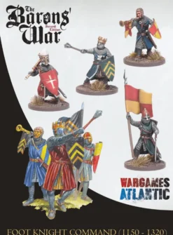 Wargames Atlantic 28mm Age of Chivalry - The Barons' War - Foot Knights 1150-1320 Command Group
