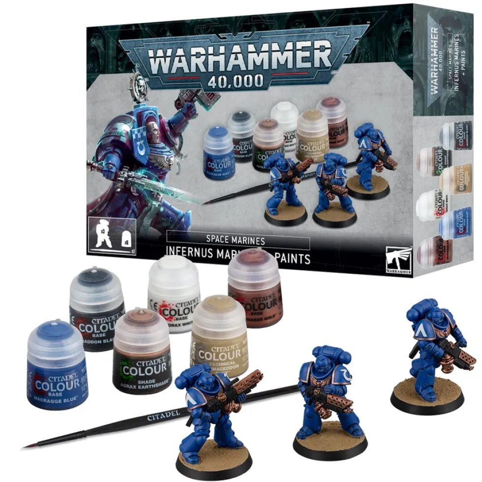 Warhammer Colour Paints Set - Space Marines Infernus Marines